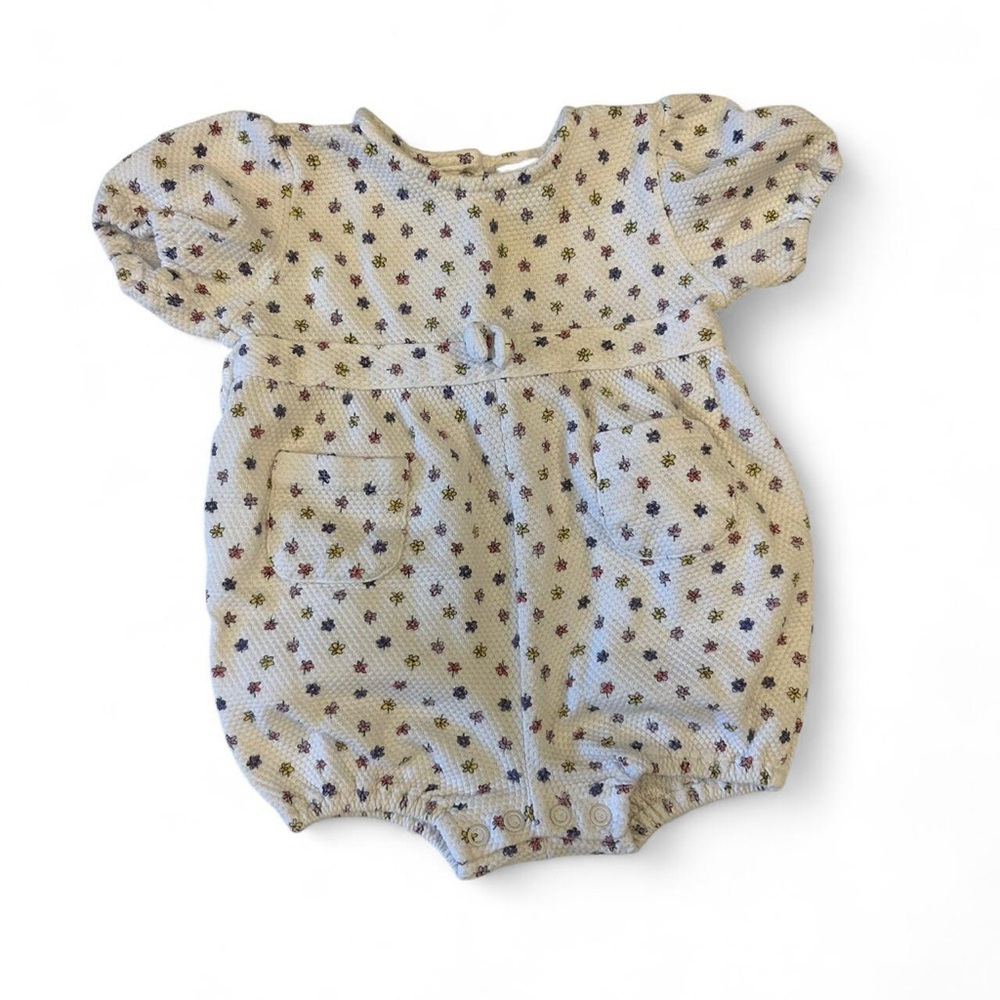 Cherokee Cream Baby Romper with Floral Design